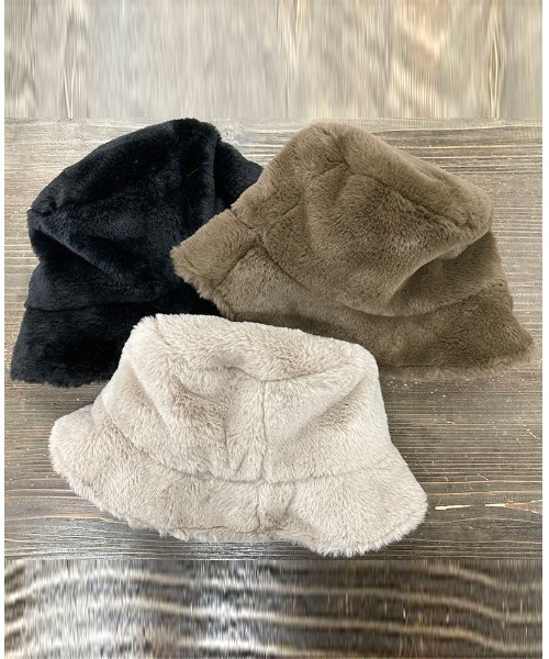 UP START（アップスタート）の「【Strawberry Vally】フェイクファーハット 大人カジュアル（ハット・レディース・ブラック/ベージュ/ブラウン・FREE）」の4枚目の写真