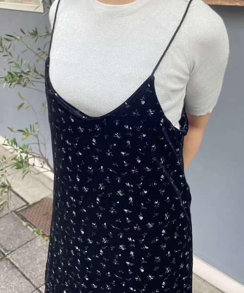 SPIGA（スピーガ）の「小花ﾌﾟﾘﾝﾄﾍﾞﾛｱﾛﾝｸﾞOP（Tシャツ/カットソー・レディース・ブラック/ブラウン・FREE）」の6枚目の写真