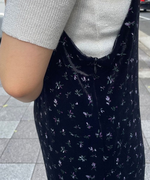 SPIGA（スピーガ）の「小花ﾌﾟﾘﾝﾄﾍﾞﾛｱﾛﾝｸﾞOP（Tシャツ/カットソー・レディース・ブラック/ブラウン・FREE）」の7枚目の写真