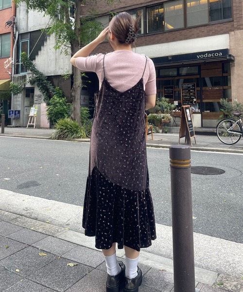 SPIGA（スピーガ）の「小花ﾌﾟﾘﾝﾄﾍﾞﾛｱﾛﾝｸﾞOP（Tシャツ/カットソー・レディース・ブラック/ブラウン・FREE）」の12枚目の写真