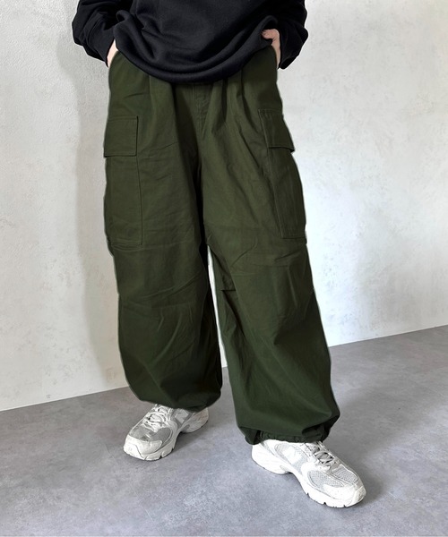 CPCM（シーピーシーエム）の「綿ツイルカーゴパンツ（カーゴパンツ・メンズ・アイボリー/カーキ/ブラック/オリーブ/チャコールグレー・FREE）」の5枚目の写真