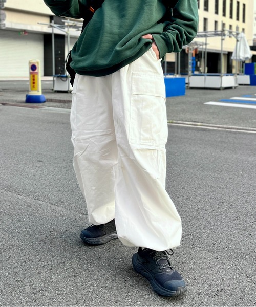 CPCM（シーピーシーエム）の「綿ツイルカーゴパンツ（カーゴパンツ・メンズ・アイボリー/カーキ/ブラック/オリーブ/チャコールグレー・FREE）」の2枚目の写真