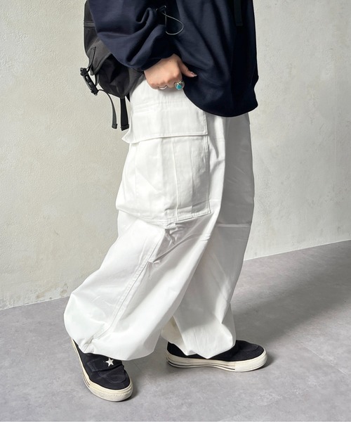 CPCM（シーピーシーエム）の「綿ツイルカーゴパンツ（カーゴパンツ・メンズ・アイボリー/カーキ/ブラック/オリーブ/チャコールグレー・FREE）」の9枚目の写真