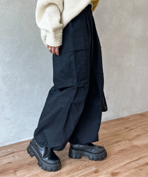 CPCM（シーピーシーエム）の「綿ツイルカーゴパンツ（カーゴパンツ・メンズ・アイボリー/カーキ/ブラック/オリーブ/チャコールグレー・FREE）」の19枚目の写真