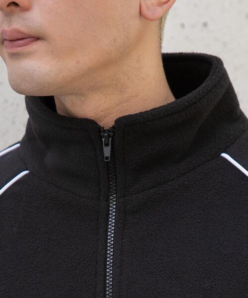 WEGO（ウィゴー）の「WEGO/フリース パイピングトラックジャケット（ブルゾン・メンズ・ブラック・MEDIUM/LARGE）」の4枚目の写真