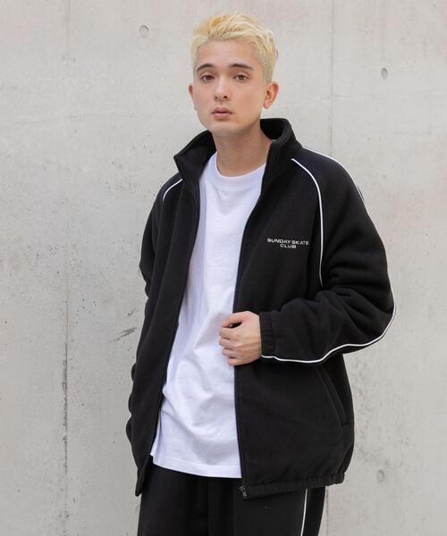 WEGO（ウィゴー）の「WEGO/フリース パイピングトラックジャケット（ブルゾン・メンズ・ブラック・MEDIUM/LARGE）」の9枚目の写真