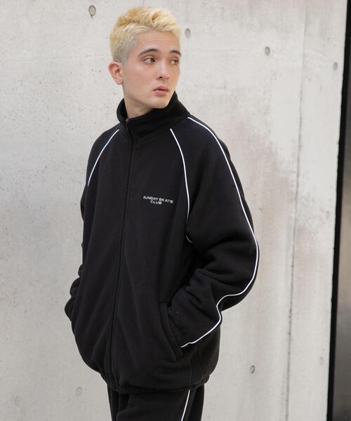 WEGO（ウィゴー）の「WEGO/フリース パイピングトラックジャケット（ブルゾン・メンズ・ブラック・MEDIUM/LARGE）」の14枚目の写真