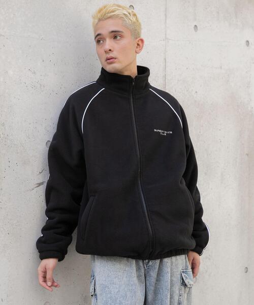 WEGO（ウィゴー）の「WEGO/フリース パイピングトラックジャケット（ブルゾン・メンズ・ブラック・MEDIUM/LARGE）」の8枚目の写真