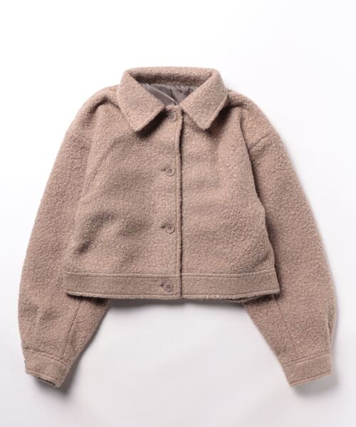 STYLEBLOCK（スタイルブロック）の「ブークレーステンカラージャケット（その他アウター・レディース・アイボリー/グレイッシュベージュ/ブラック・M）」の3枚目の写真