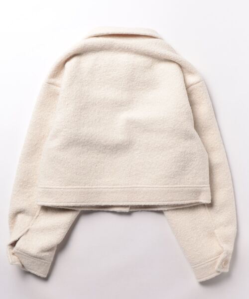 STYLEBLOCK（スタイルブロック）の「ブークレーステンカラージャケット（その他アウター・レディース・アイボリー/グレイッシュベージュ/ブラック・M）」の4枚目の写真