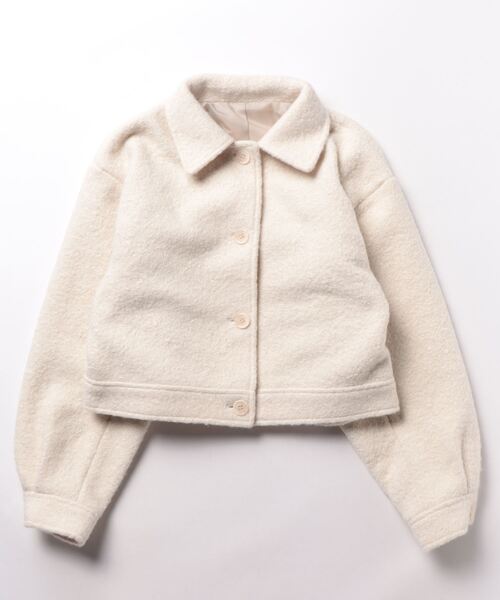 STYLEBLOCK（スタイルブロック）の「ブークレーステンカラージャケット（その他アウター・レディース・アイボリー/グレイッシュベージュ/ブラック・M）」の6枚目の写真