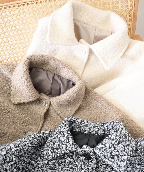 STYLEBLOCK（スタイルブロック）の「ブークレーステンカラージャケット（その他アウター・レディース・アイボリー/グレイッシュベージュ/ブラック・M）」の9枚目の写真