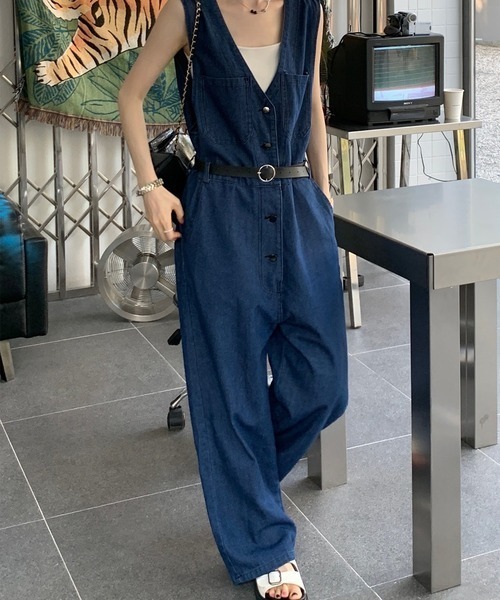 デニム Vネック オールインワン URBAN RESEARCH Sonny Label（アーバンリサーチサニーレーベル