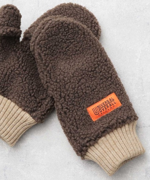 UNIVERSAL OVERALL（ユニバーサルオーバーオール）の「選べる2素材 シープボア コーデュロイ×ピーチスキン フラップ ミトングローブ（手袋・レディース・ベージュ/ブラック系その他/ブラウン系その他/ブラウン/ブラック/オフホワイト/グレー/ベージュ系その他/ホワイト系その他/ブラウン系その他2・FREE）」の7枚目の写真