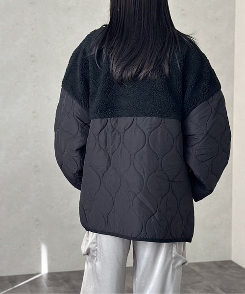 セール】ボア切り替えキルティングコート（ミリタリージャケット