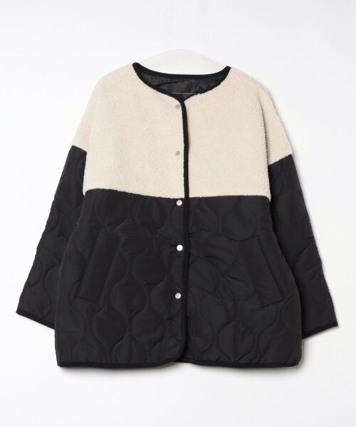 セール】ボア切り替えキルティングコート（ミリタリージャケット