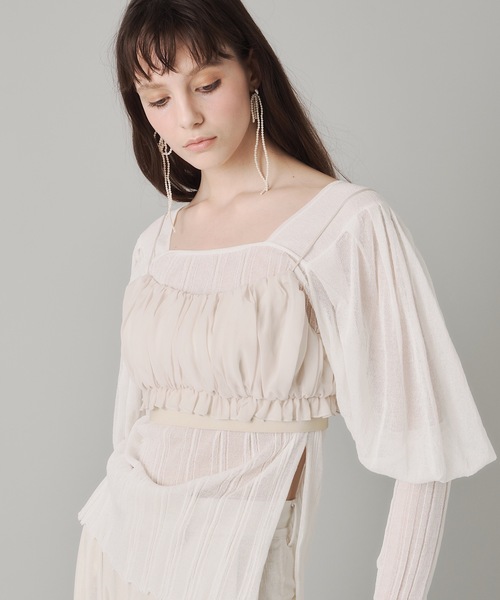 J1U by LA BELLE ETUDE（ジユウバイラベルエチュード）の「パールリボンピアス（ピアス（両耳用）・レディース・ホワイト・FREE）」の6枚目の写真