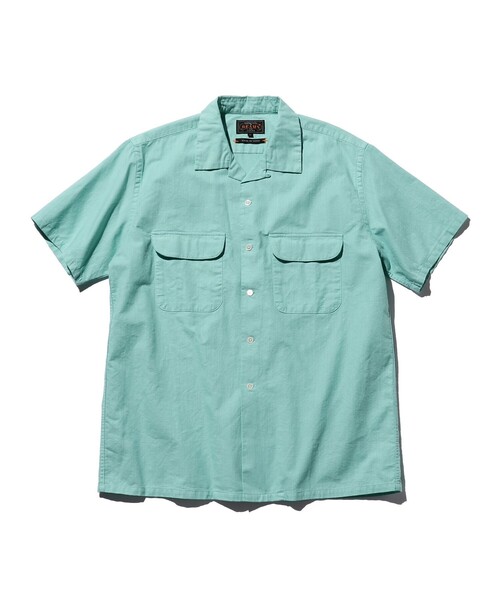 BEAMS PLUS（ビームスプラス）の「BEAMS PLUS /  ガーメントダイ パナマ ショートスリーブ オープンカラー シャツ（シャツ/ブラウス・メンズ・ピンク系その他/グリーン系その他/オリーブ/サンドベージュ・LARGE/MEDIUM/SMALL/X-LARGE）」の4枚目の写真