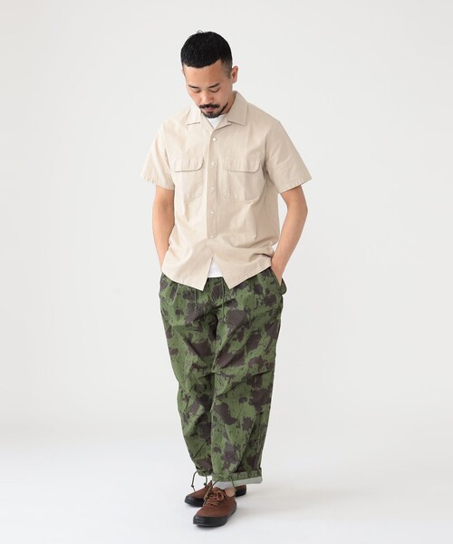 BEAMS PLUS（ビームスプラス）の「BEAMS PLUS /  ガーメントダイ パナマ ショートスリーブ オープンカラー シャツ（シャツ/ブラウス・メンズ・ピンク系その他/グリーン系その他/オリーブ/サンドベージュ・LARGE/MEDIUM/SMALL/X-LARGE）」の19枚目の写真