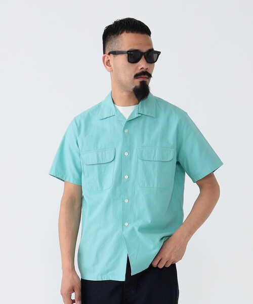 BEAMS PLUS（ビームスプラス）の「BEAMS PLUS /  ガーメントダイ パナマ ショートスリーブ オープンカラー シャツ（シャツ/ブラウス・メンズ・ピンク系その他/グリーン系その他/オリーブ/サンドベージュ・LARGE/MEDIUM/SMALL/X-LARGE）」の13枚目の写真