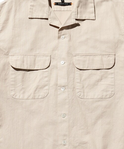 BEAMS PLUS（ビームスプラス）の「BEAMS PLUS /  ガーメントダイ パナマ ショートスリーブ オープンカラー シャツ（シャツ/ブラウス・メンズ・ピンク系その他/グリーン系その他/オリーブ/サンドベージュ・LARGE/MEDIUM/SMALL/X-LARGE）」の15枚目の写真