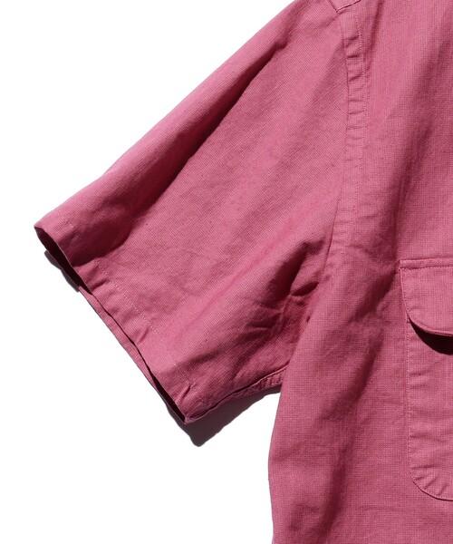 BEAMS PLUS（ビームスプラス）の「BEAMS PLUS /  ガーメントダイ パナマ ショートスリーブ オープンカラー シャツ（シャツ/ブラウス・メンズ・ピンク系その他/グリーン系その他/オリーブ/サンドベージュ・LARGE/MEDIUM/SMALL/X-LARGE）」の9枚目の写真