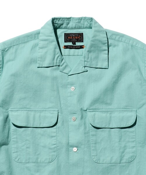 BEAMS PLUS（ビームスプラス）の「BEAMS PLUS /  ガーメントダイ パナマ ショートスリーブ オープンカラー シャツ（シャツ/ブラウス・メンズ・ピンク系その他/グリーン系その他/オリーブ/サンドベージュ・LARGE/MEDIUM/SMALL/X-LARGE）」の12枚目の写真