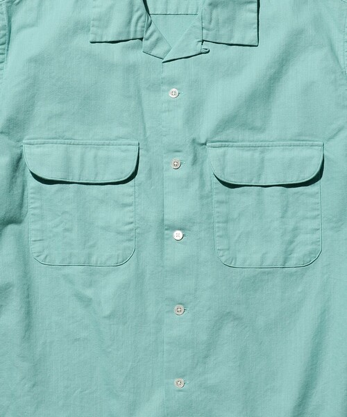 BEAMS PLUS（ビームスプラス）の「BEAMS PLUS /  ガーメントダイ パナマ ショートスリーブ オープンカラー シャツ（シャツ/ブラウス・メンズ・ピンク系その他/グリーン系その他/オリーブ/サンドベージュ・LARGE/MEDIUM/SMALL/X-LARGE）」の6枚目の写真