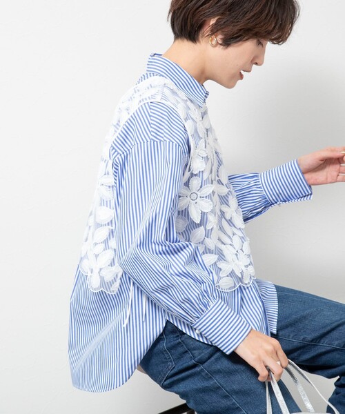 セール】BROCHE レース2WAYショートジレ（シャツ/ブラウス