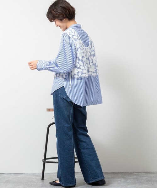 NOLLEY’S(ノーリーズ)の「BROCHE レース2WAYショートジレ(シャツ/ブラウス・レディース・オフホワイト・38)」の6枚目の写真