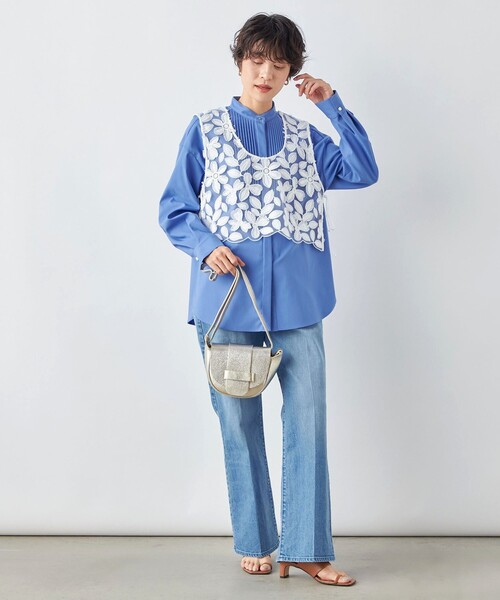 NOLLEY’S(ノーリーズ)の「BROCHE レース2WAYショートジレ(シャツ/ブラウス・レディース・オフホワイト・38)」の21枚目の写真