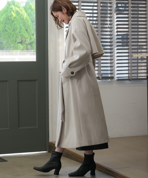 LOUISE ODIER（ルイーズオディール）の「ウィンタートレンチコート（トレンチコート・レディース・チャコールグレー/ブラック/アイボリー・MEDIUM）」の18枚目の写真