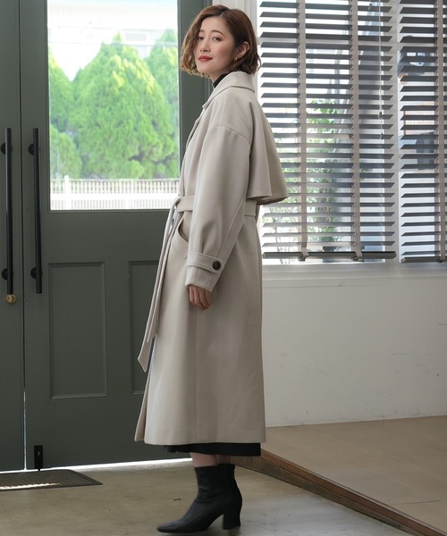 LOUISE ODIER（ルイーズオディール）の「ウィンタートレンチコート（トレンチコート・レディース・チャコールグレー/ブラック/アイボリー・MEDIUM）」の19枚目の写真