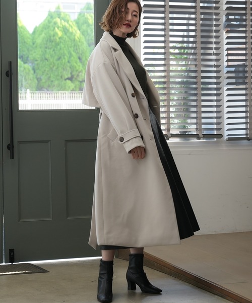 LOUISE ODIER（ルイーズオディール）の「ウィンタートレンチコート（トレンチコート・レディース・チャコールグレー/ブラック/アイボリー・MEDIUM）」の21枚目の写真