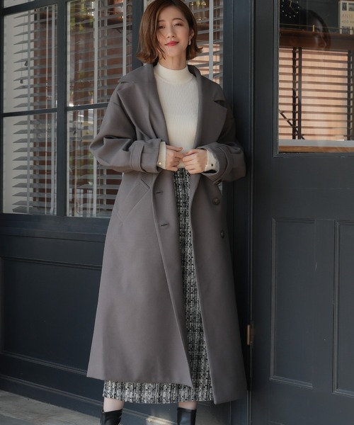 LOUISE ODIER（ルイーズオディール）の「ウィンタートレンチコート（トレンチコート・レディース・チャコールグレー/ブラック/アイボリー・MEDIUM）」の7枚目の写真