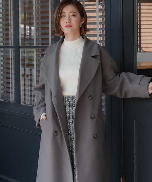 LOUISE ODIER（ルイーズオディール）の「ウィンタートレンチコート（トレンチコート・レディース・チャコールグレー/ブラック/アイボリー・MEDIUM）」の9枚目の写真