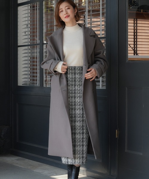 LOUISE ODIER（ルイーズオディール）の「ウィンタートレンチコート（トレンチコート・レディース・チャコールグレー/ブラック/アイボリー・MEDIUM）」の4枚目の写真