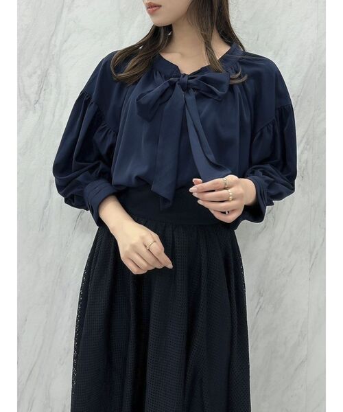 dazzlin（ダズリン）の「メッシュレースドッキングワンピース（ワンピース・レディース・ネイビー/ベージュ/オフホワイト・SMALL/MEDIUM）」の17枚目の写真