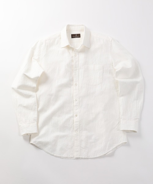 MEN'S BIGI(メンズビギ)の「リネン×コットンシャツ made in japan(シャツ/ブラウス・メンズ・ホワイト/ネイビー/ブラウン・01/02/03/04)」の1枚目の写真