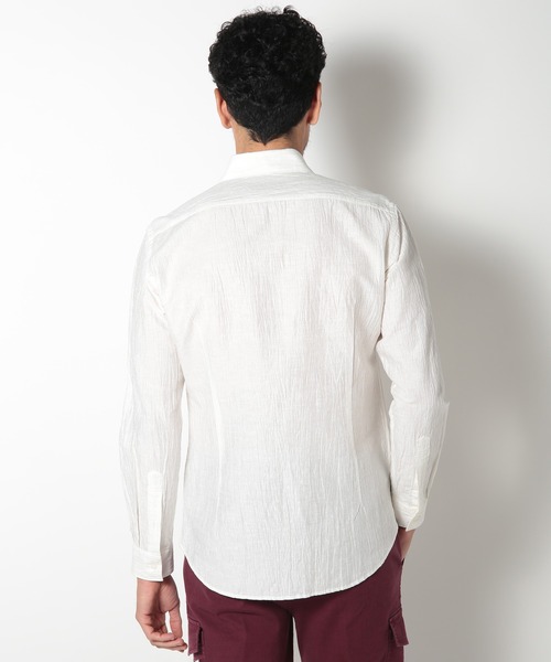 MEN'S BIGI(メンズビギ)の「リネン×コットンシャツ made in japan(シャツ/ブラウス・メンズ・ホワイト/ネイビー/ブラウン・01/02/03/04)」の8枚目の写真