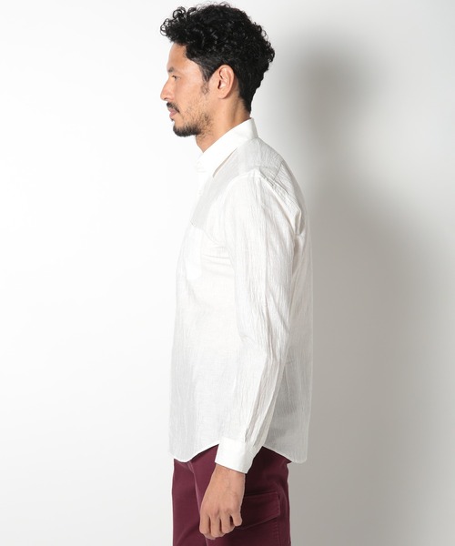 MEN'S BIGI(メンズビギ)の「リネン×コットンシャツ made in japan(シャツ/ブラウス・メンズ・ホワイト/ネイビー/ブラウン・01/02/03/04)」の7枚目の写真