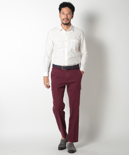 MEN'S BIGI(メンズビギ)の「リネン×コットンシャツ made in japan(シャツ/ブラウス・メンズ・ホワイト/ネイビー/ブラウン・01/02/03/04)」の9枚目の写真