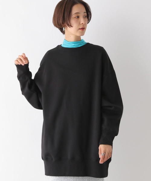 LEPSIM(レプシィム)の「クルーネックチュニックワンピース 100813(スウェット・レディース・ブルー/ライトグレー/ブラック・FREE)」の2枚目の写真