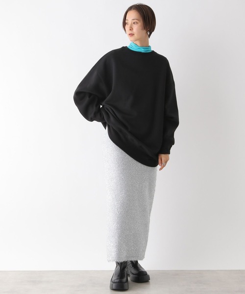 LEPSIM(レプシィム)の「クルーネックチュニックワンピース 100813(スウェット・レディース・ブルー/ライトグレー/ブラック・FREE)」の6枚目の写真