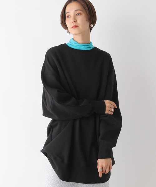 LEPSIM(レプシィム)の「クルーネックチュニックワンピース 100813(スウェット・レディース・ブルー/ライトグレー/ブラック・FREE)」の7枚目の写真