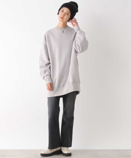 LEPSIM(レプシィム)の「クルーネックチュニックワンピース 100813(スウェット・レディース・ブルー/ライトグレー/ブラック・FREE)」の9枚目の写真