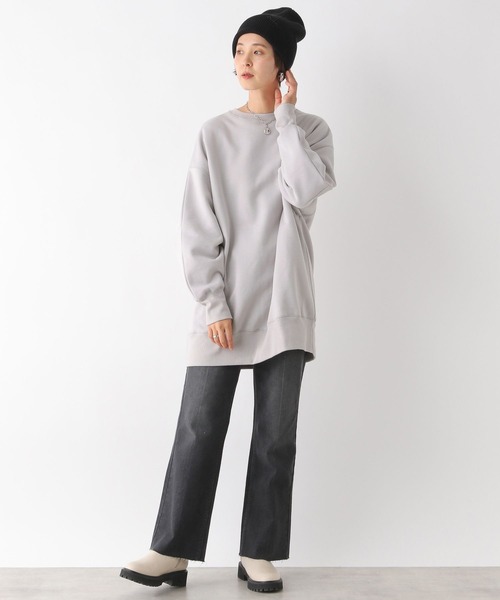 LEPSIM(レプシィム)の「クルーネックチュニックワンピース 100813(スウェット・レディース・ブルー/ライトグレー/ブラック・FREE)」の10枚目の写真