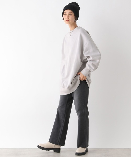 LEPSIM(レプシィム)の「クルーネックチュニックワンピース 100813(スウェット・レディース・ブルー/ライトグレー/ブラック・FREE)」の11枚目の写真