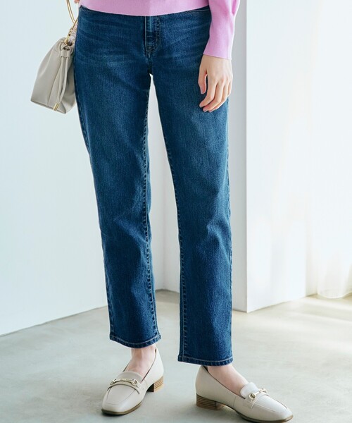 grove（グローブ）の「◆キレイ目見え♪デニムテーパードパンツ（デニムパンツ・レディース・ブルー/ネイビー/ブルー系その他・03/02/01/05/04）」の3枚目の写真