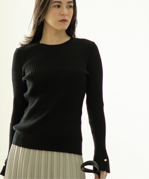 OPAQUE.CLIP（オペークドットクリップ）の「◆UV クルーネックニット【洗濯機洗い可】（ニット/セーター・レディース・ホワイト/ライトイエロー系/グレー/ブラック・36/38/40/42）」の11枚目の写真